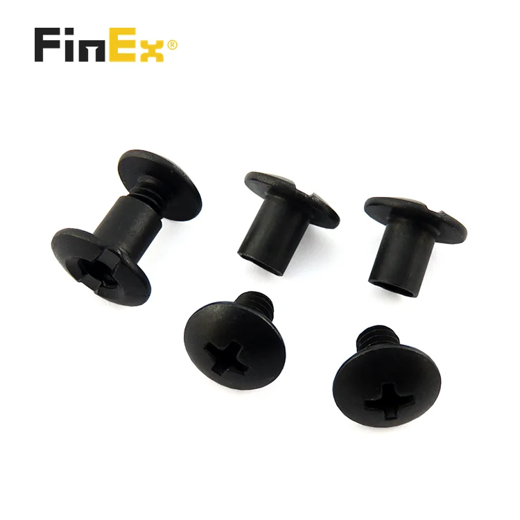 Custom 1/4 3/8 1/2 Black Oxide Male Female Chicago Screws for IWB Kydex Leather Holster