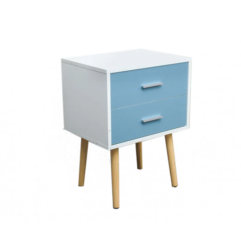
Factory Price Blue Bedside Cabinets Modern Small Nightstands With 2 Drawer  (1600192683711)