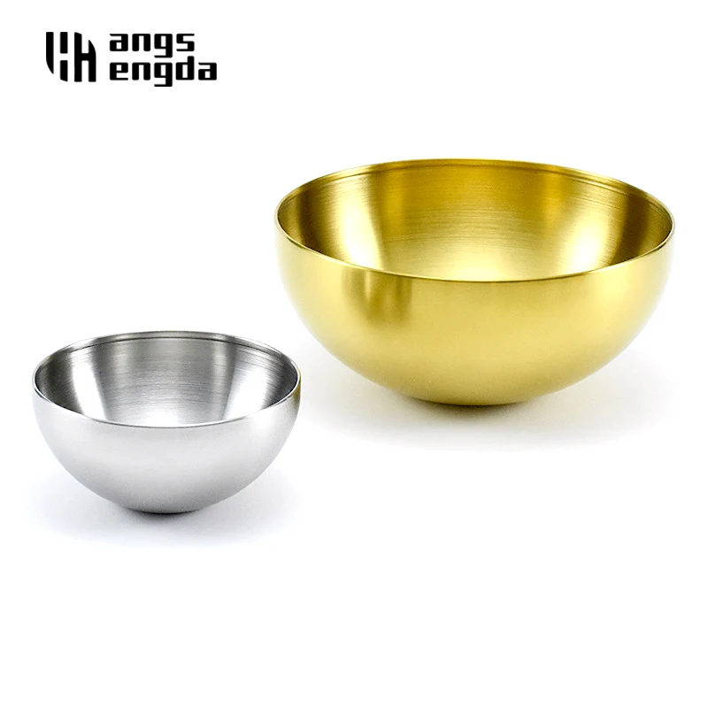 Large Capacity Stainless Steel Metal Fruit Soup Rice Noodle Ramen Bowl Kitchen Tableware Utensils Food Container Salad Bowls