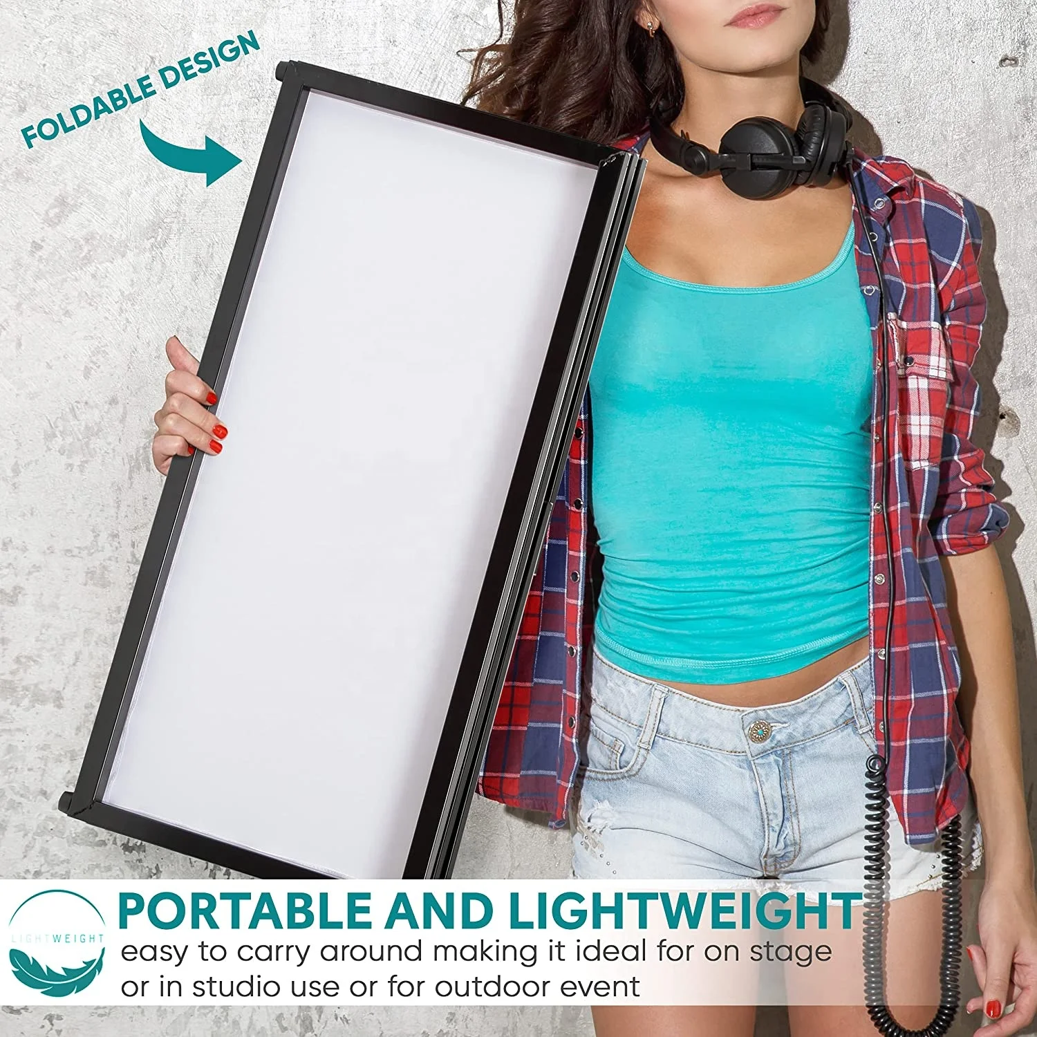 Portable 5.6 ft Tabletop Event Facade Front Board Video Light Projector Display Scrim Panel