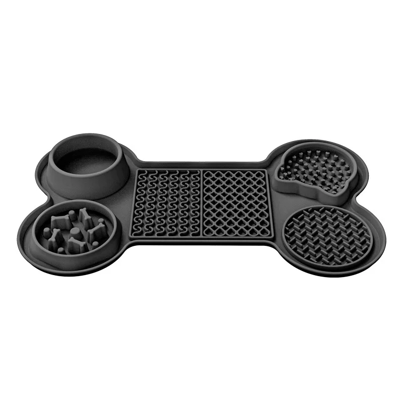 Silicone All in One Non Spill Double Portable Dog Bowl Mat for Indoor