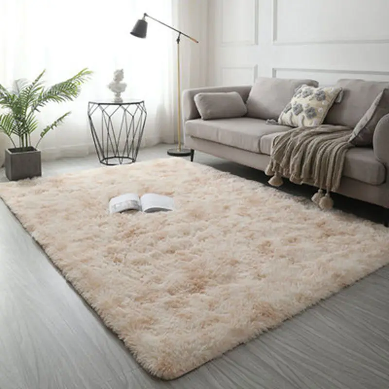 brown area nordic and woven rug shaggy carpet for bedroom