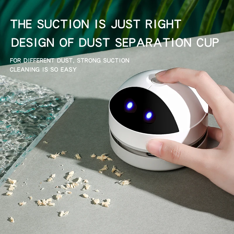 Custom Design Smart Rechargeable Home Portable Small Mini Desktop Computer Tabletop Robot Vacuum Cleaner