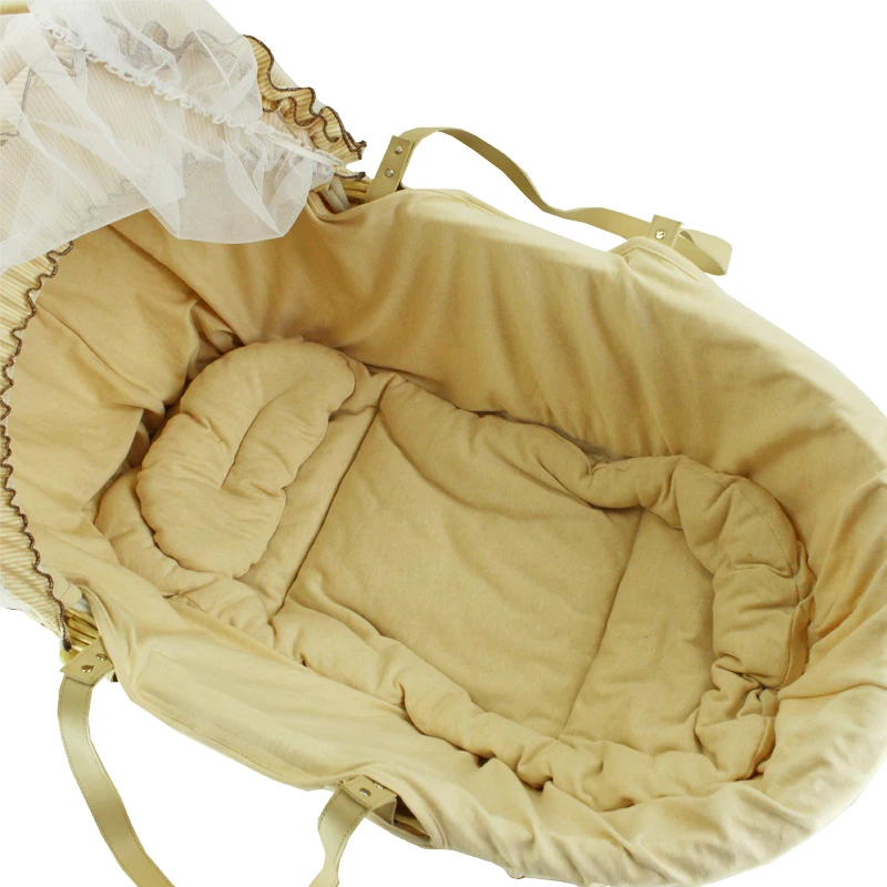 
Natural wicker bassinet baby sleeping bed 
