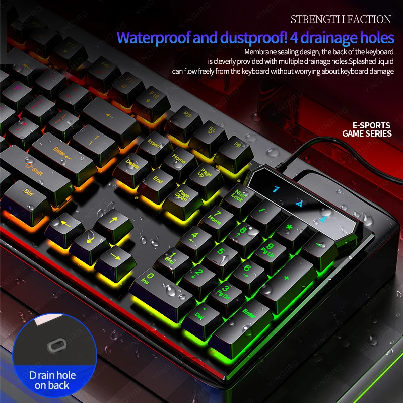  Проводная 104 игровая клавиатура RGB Mute Teclado Gamer Клавиатура Мышь комбо Gmaing мышь набор компьютер для ПК