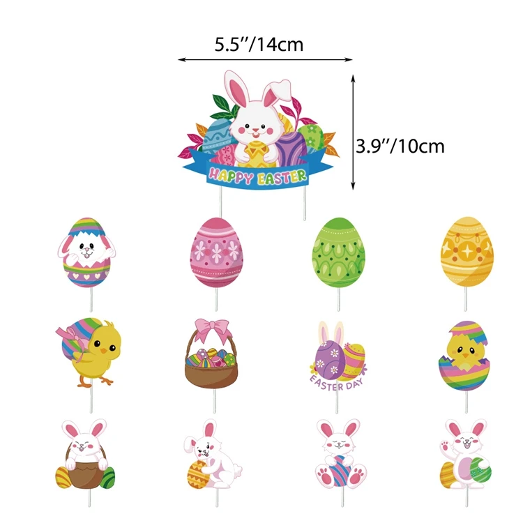 Easter Latex Balloons Rabbit Banner Egg Cake Topper Kit Festival Party Layout Prop For Spring Easter Birthday Party Decors KK016