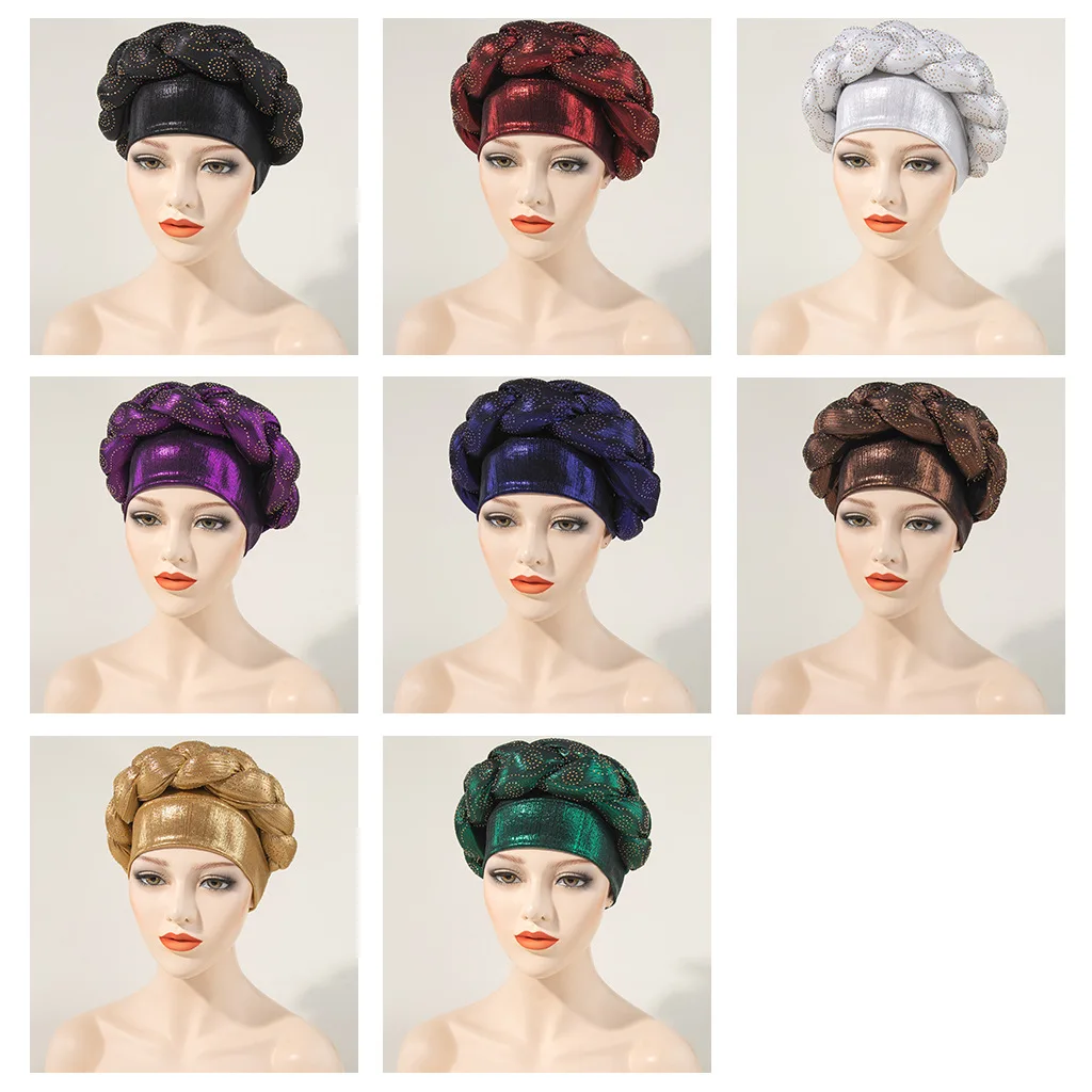 Turban Hats Women Muslim Headscarf Wholesale Braided Head India Turban Hat For Women
