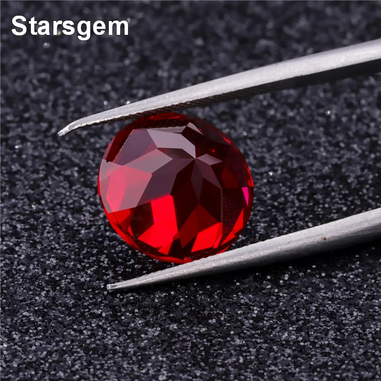  Синтетический рубиновый камень круглой формы Starsgem Размер под заказ 4-11