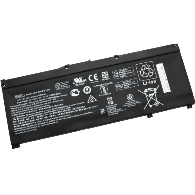 
15.4V 4550mAh (70.07Wh) 4cell for HP Pavilion Power 15 Series Laptop battery Original laptop battery SR04XL 