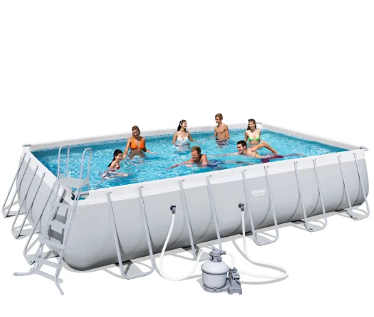 bestway 56471 6.71m*3.66m* 1.32m mobile outdoor frame swimming pool set steel above ground frame pool
