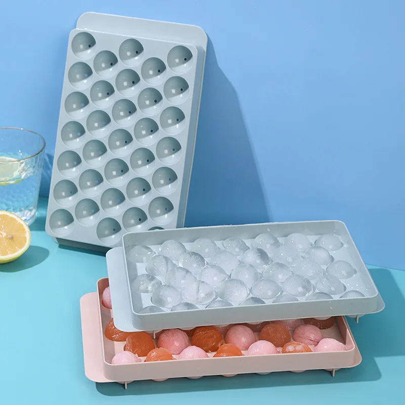 Best Selling Round Ball Ice Tray Plastic Ice Ball Maker Mold 33 Cavity Mini Circle Ice Cube Tray