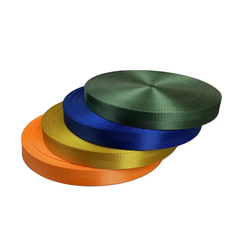 Eco-friendly Herringbone Webbing 1 Inch 1.25 Inch 1.5 Inch 3/4 Inch Black 100% Nylon Custom Logo Webbing