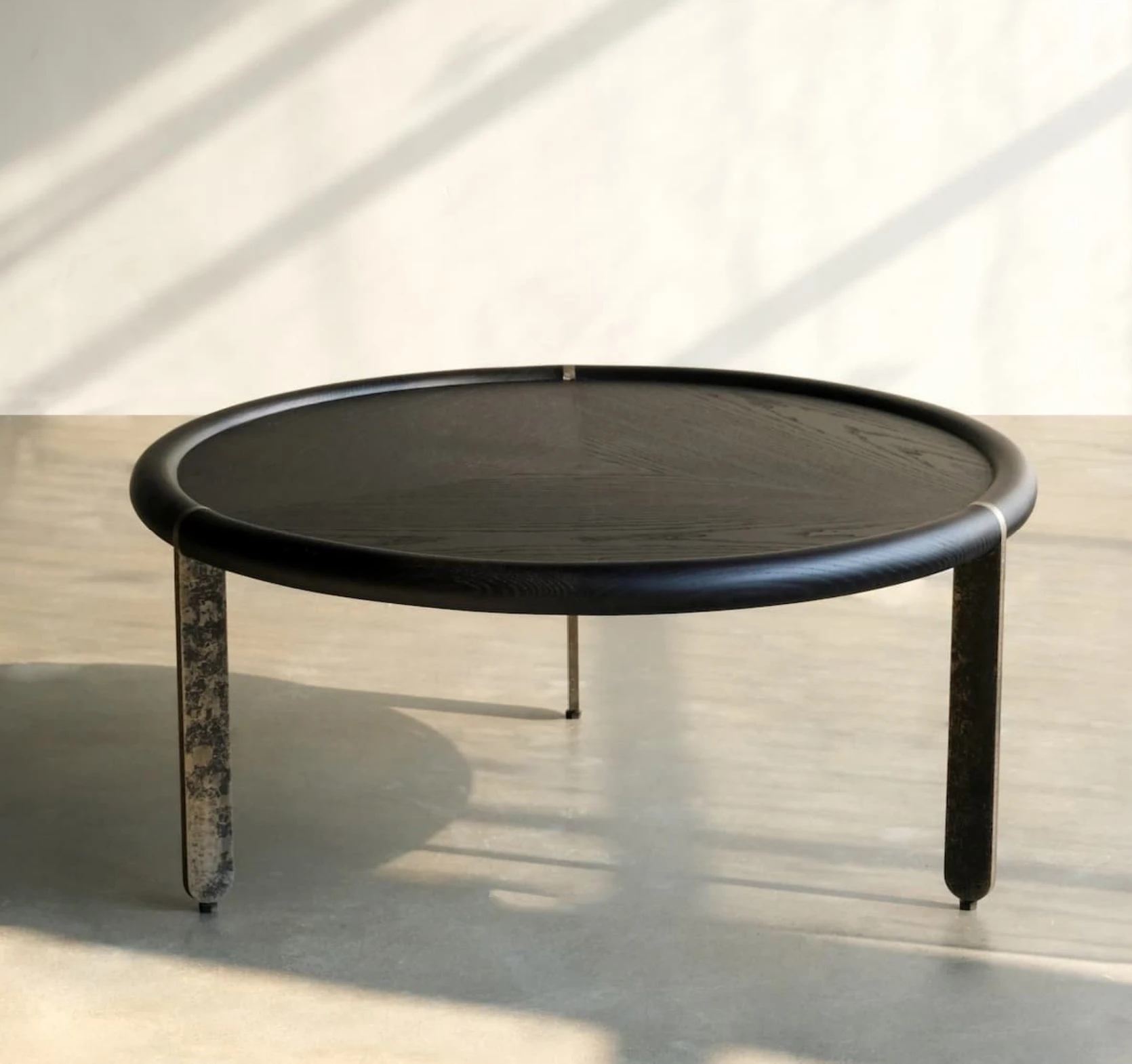 Coffee Table with ebonized wooden table top for Bar Restaurant or Living Room Home Furniture