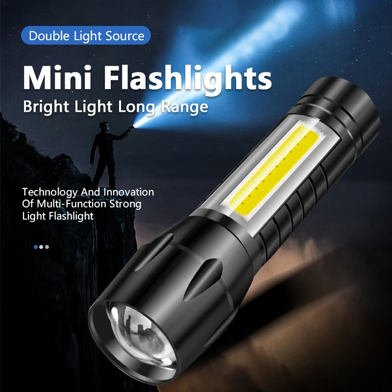 Adjustable Focus Light Torch Rechargeable zoom aluminum Linternas Usb Mini LED