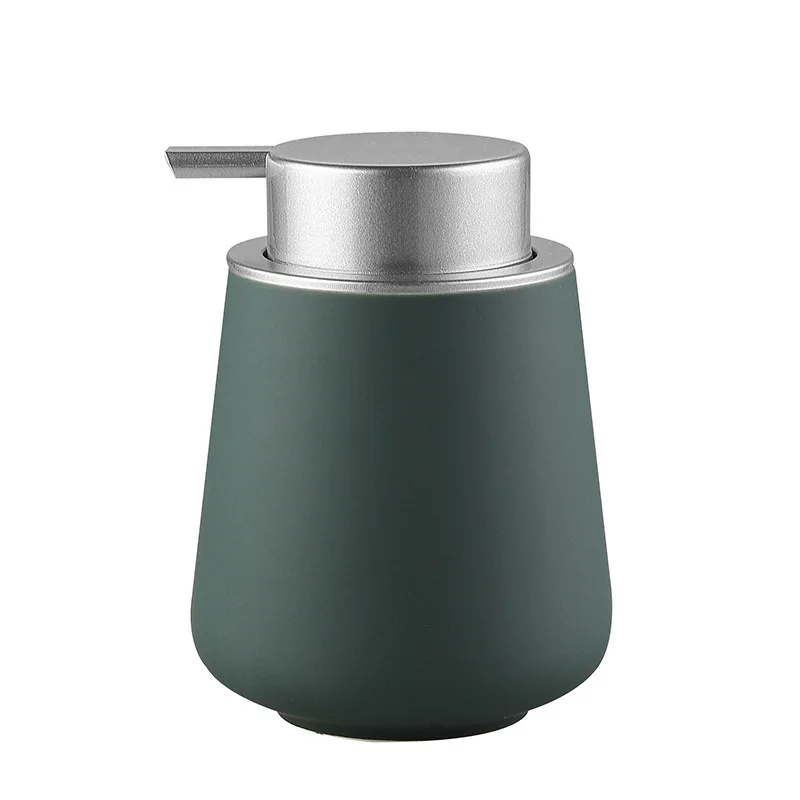 Different colors 300 ML green hand wash ceramic soap dispenser set soap bottle with foaming pump