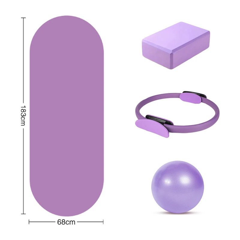 Home Gym Equipment Pilates Accessories PU Rubber Yoga Mat Yoga Block Small Pilates Balls