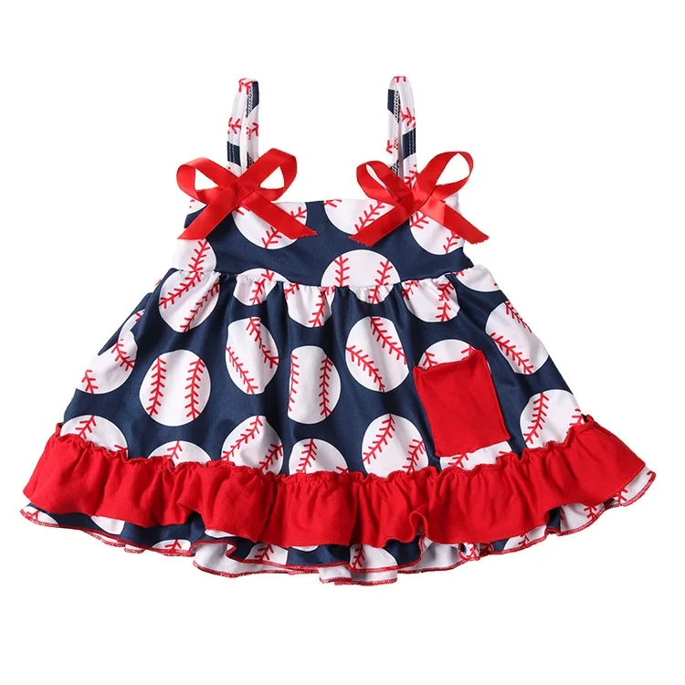 Wholesalers Kids Boutique Clothing Sleeveless Clothes Frock Girls Dress Summer Halter Neck Dresses Baby Girls 6-12 Months Cute