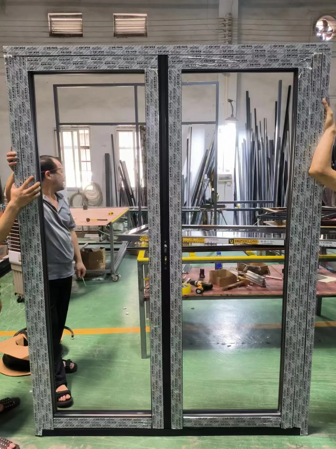 interior glass bi-fold doors glass folding partition for office, shopping mall, meeting room