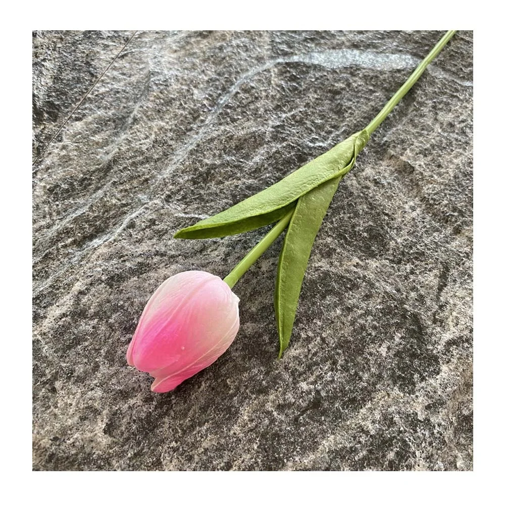 High Quality Artificial Tulips Single Soft Rubber Silicone Blue Purple Pink Black Red Yellow White Tulip Flower for Table
