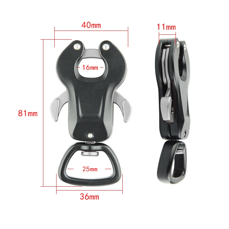 new arrival  High Quality dog leash Frog Clip carabiner Quick Side Release swivel hooks Dog Collar 25mm