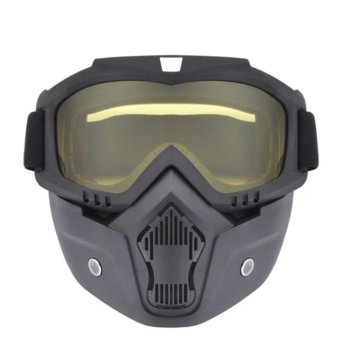 Racepro Motorcycle Helmet Riding Goggles Glasses With Removable Face Mask Detachable Fog-proof Warm Adjustable Goggles