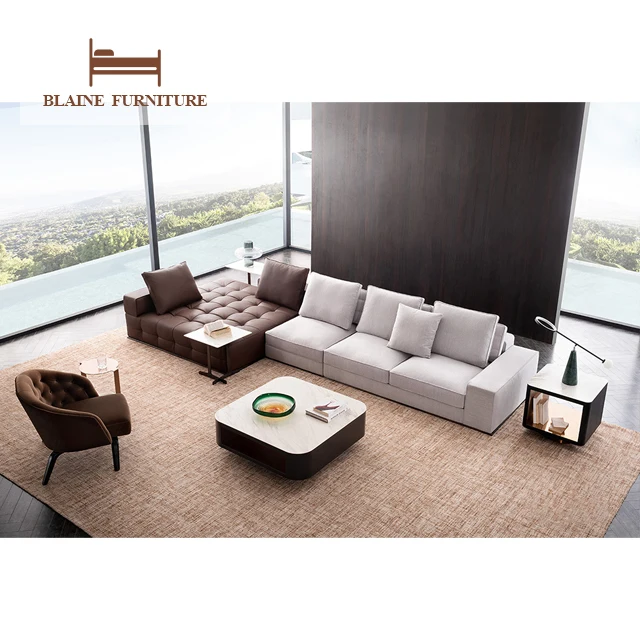 Modern Fabric Sectional Reclining Couch Living Room Sofa Set With Chaise