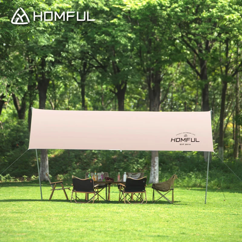 HOMFUL New Arrival Waterproof Vinyl Coated Rain Fly Camping Sunshade Awning Tent Shelter Camping Tarp