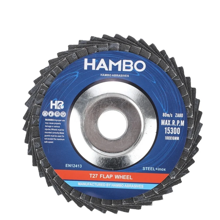 4 Inch Korean Flexible Aluminum Oxide and Zirconia Abrasive Flap Discs for Metal Stainless