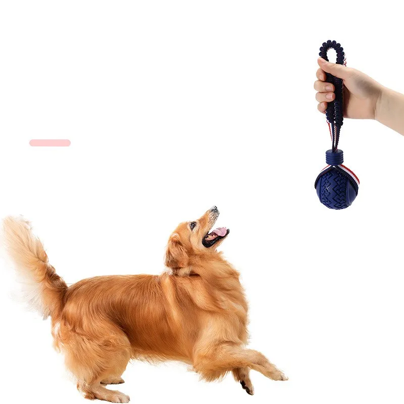 LM0219C Dog bite resistant toys Pet tire ball toy Elastic rope dog training toy Bite resistant teeth grinding ball