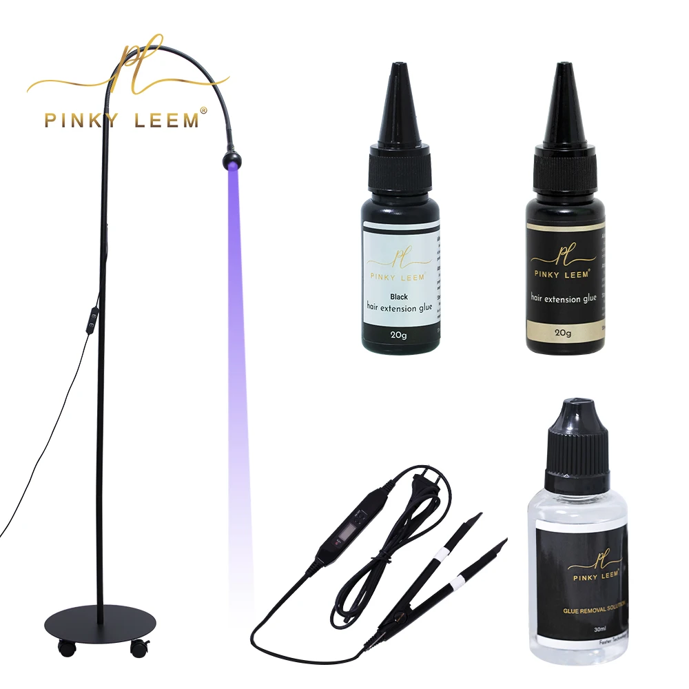 Pinky Leem Custom logo lace glue waterproof hair extension supplies seleto beauty hair stretching tools