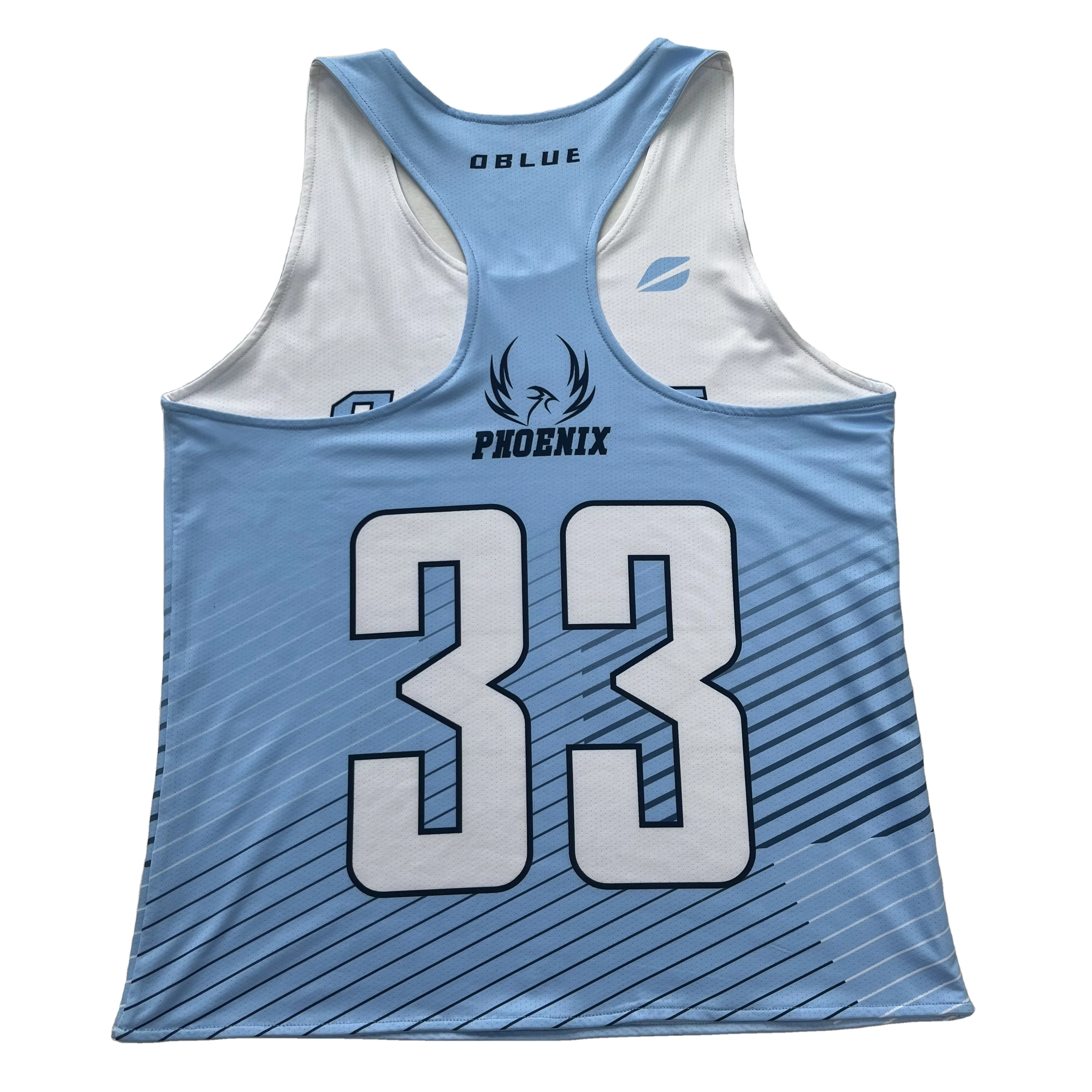 Customized Comfortable Polyester Lacrosse Uniform Sublimated Reversible Double Face Print Pinny Singlets