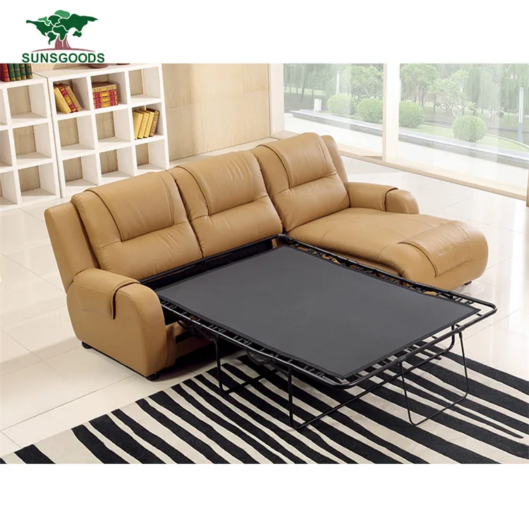 Factory Wholesale Modern Corner Sofa Bed Leather,Reclining Leather Sofa Bed
