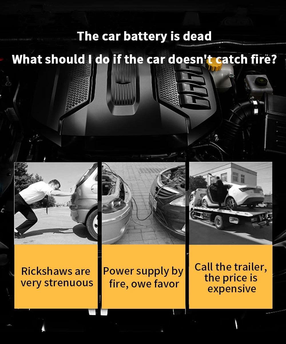 Portable Battery Jump Starter 3000A with Air Pump