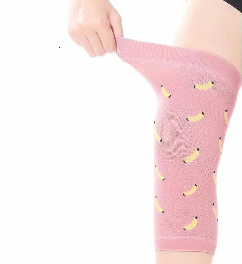 Custom Logo Fashion Design Knee Support Brace Breathable Yoga Knee Sleeves Summer Air Conditioning Room Keep Warm Thin Knee Pads