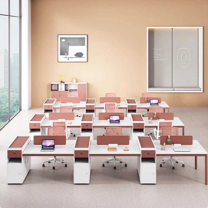 Modern design high quality standard size double side office furniture table 2 person staff workstation office working desk