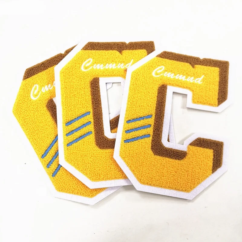 High grade chenille towel embroidery letterman patches