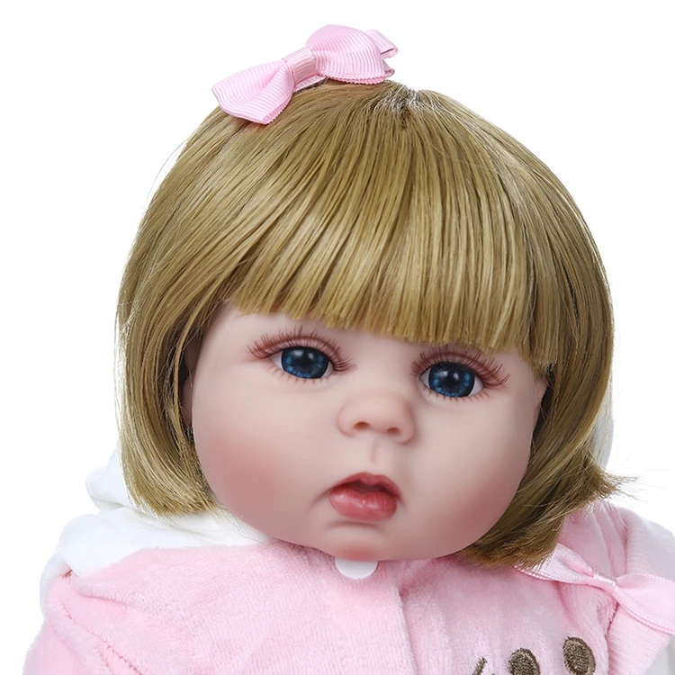 48CM full body soft silicone bebe doll reborn baby girl in pink Kitten dress set lifelike flexible baby doll
