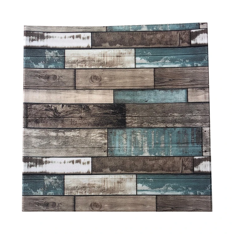 New design home decoration self adhesive 3D pe foam wood wallpaper