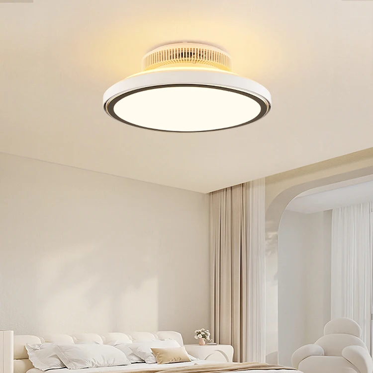 Simple modern leafless fan light bedroom study fan can purify sterilization suction ceiling Bladeless fan light
