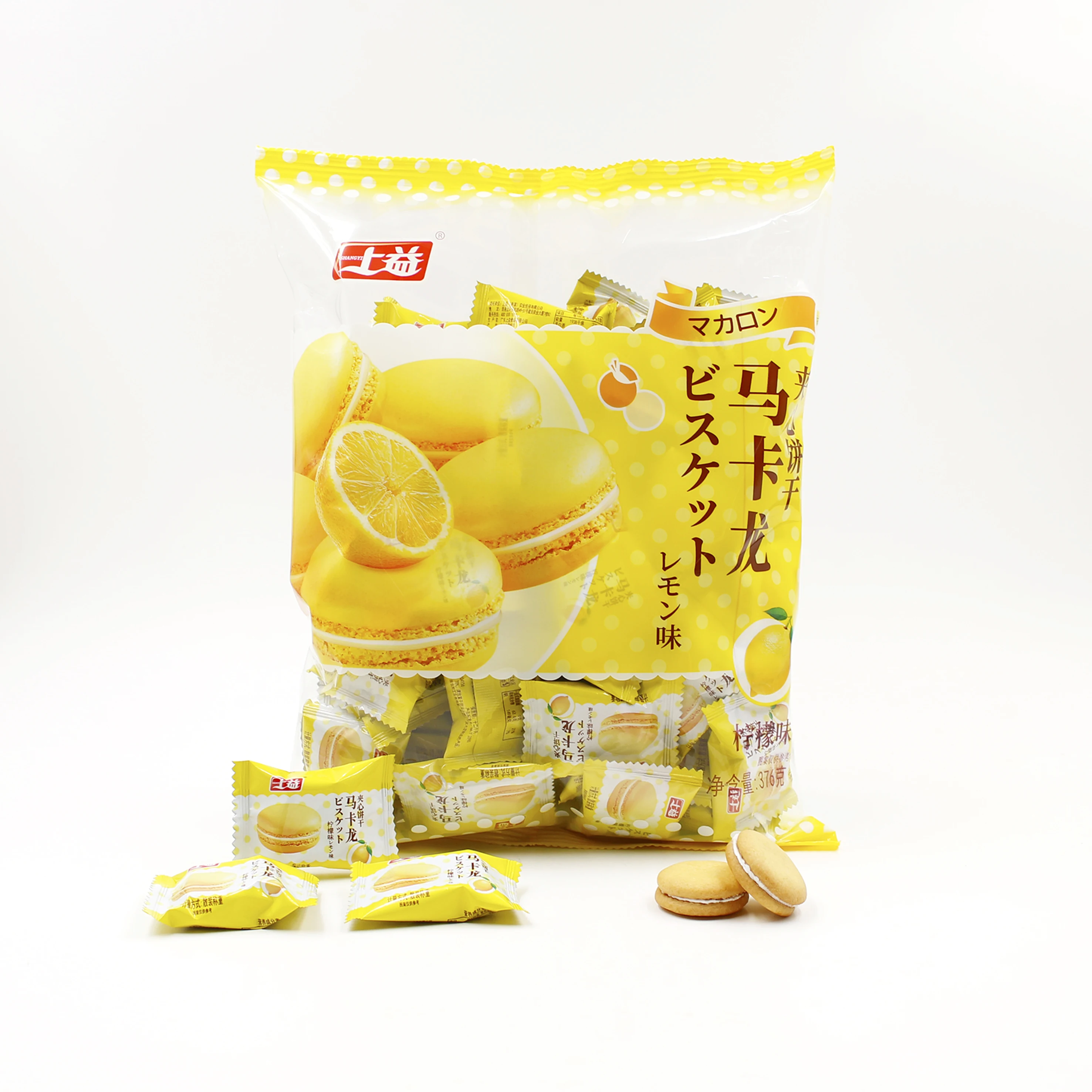 2023 popular 376g mini cream filling macaroon sandwich biscuits and cookies biscuits packaging