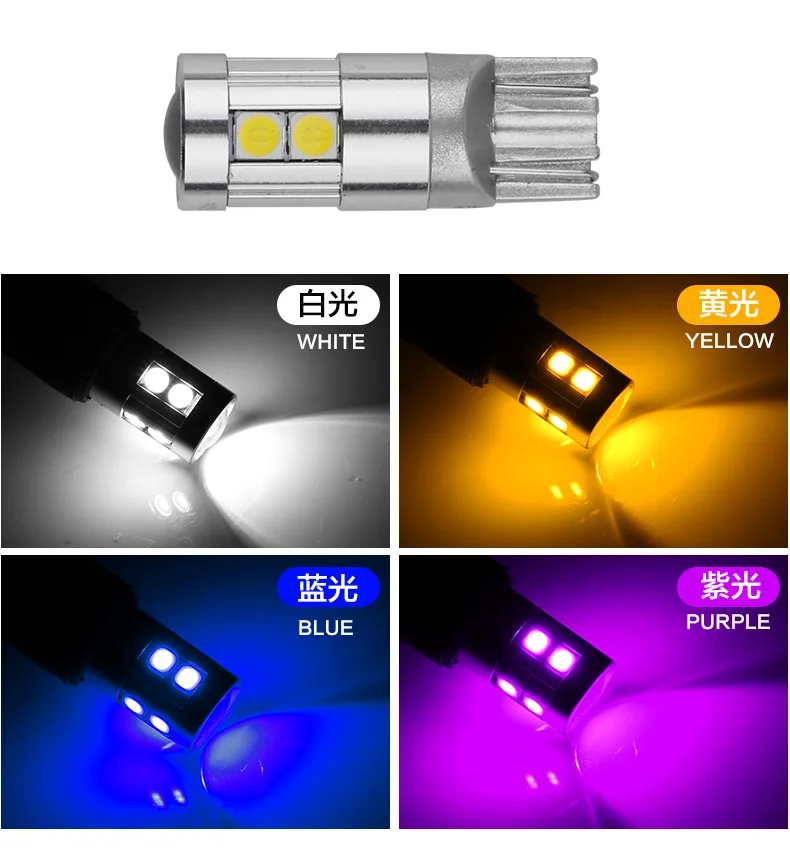 NBYC T10-3030-5-9 9-36V T10 9smd led canbus car T10 led bulbs 12/24V 5SMD 194 168 2825 Car Side Wedge Light Automotive