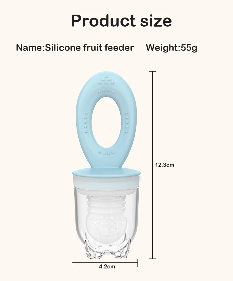 Silicone Fruit Baby Feeder Teether Nipple Fresh Fruit Food Pacifier with Nibble Features for Tooth Development