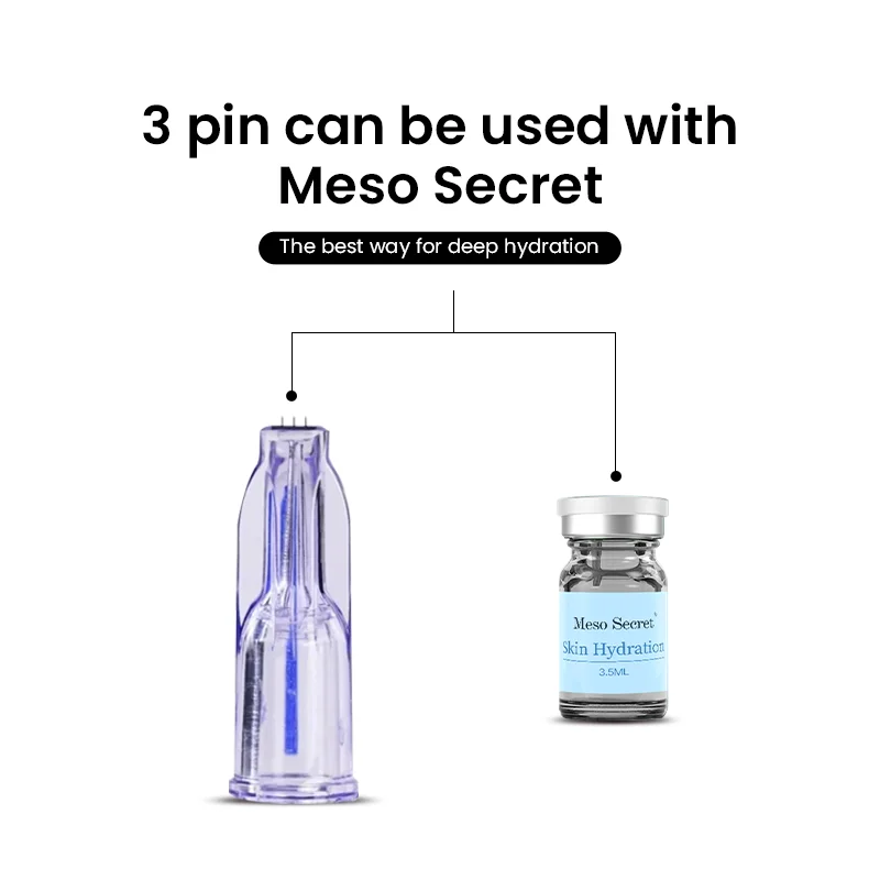 Disposable korean  multi needle mesotherapy injectors 3pin 34g 1.2mm 1.5mm