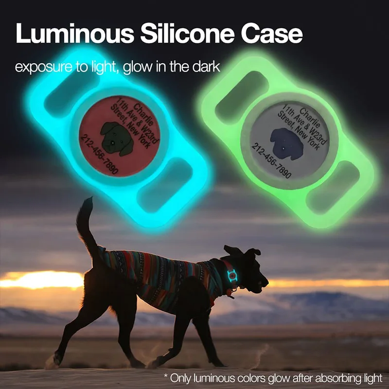 Qidian Custom Air tag Cover Waterproof Protective Case With Pet ID Tag Silicone Case For Airtag Holder Dog Collar