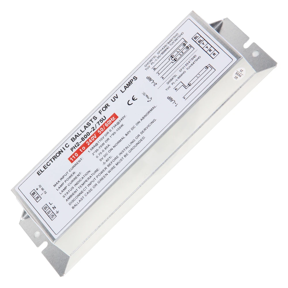 High output UV lamp GPH1554T5 GHO64T5 Electronic ballast PH2 series 99V to 264V