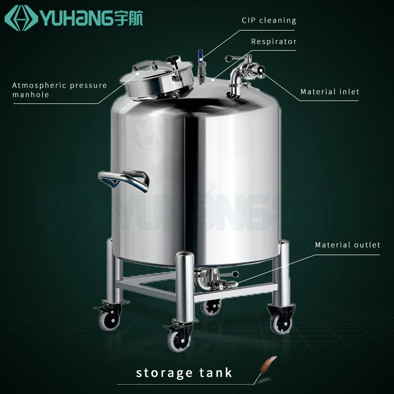 Stainless steel pharmaceutical liquid aseptic cosmetic tank oil juice  mixing storage tank