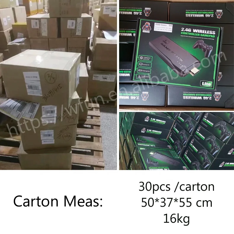 Support 4 players HD 4K Game Stick Console 64GB 10000+ M8 Video Game Consola with Four 2.4G Wireless Controllers