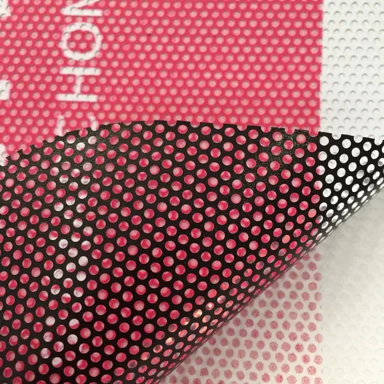 Free Samples  - Hot Glass Sticker One Way Vision See Through Vinyl Outdoor Perforated Vinyl Window Film