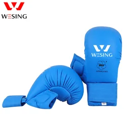 Wesing High Quality Blue Karate Gloves WKF Approved Karate Gloves With Thumb Protection