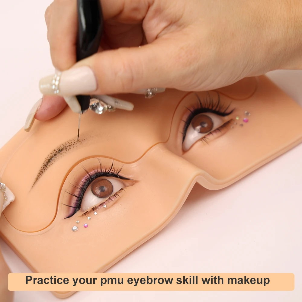 Reusable 3D Makeup Practice Board Permanent Makeup Microblading Eyebrow Silicone Pmu Tattoo Practice Skin